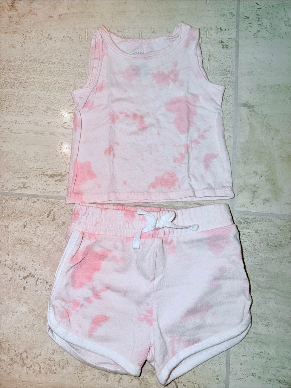 Grayson Mini Kids Pink Tie-Dye Tank & Shorts Set